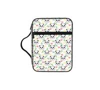 DEXNEL Cute Panda Bamboo Star Printed Bible Storage Organizer, Portable Scripture Carrier, Religious Gift Case for Women