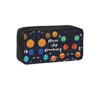 DEXNEL Cute Planet Printed Pencil Case Large Capacity Zip Pouch Durable Polyester Organizer for School Office Travel