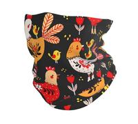 Dexnel Cute Rooster Chickens Neck Warmer Scarf,Multifunctional Balaclava Elastic Gaiter Face Mask,Wind Protection
