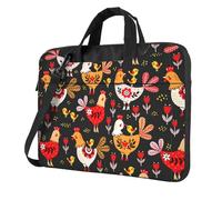 DEXNEL Cute Rooster Chickens Print Retro Vintage Laptop Bag Durable Shockproof Computer Briefcase For Work Birthday Gift Idea