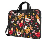 DEXNEL Cute Rooster Chickens Print Retro Vintage Laptop Bag Durable Shockproof Computer Briefcase For Work Birthday Gift Idea
