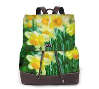 Dexnel Daffodil Flower Printing Women'S Leather Backpack
