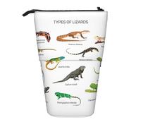 DEXNEL Different Types of Lizard Cute Standing Pencil Holder,Telescopic Pouch Pop Up Bag,Stationery Box for Students,Girls,Boys