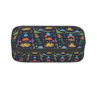 DEXNEL Dinosaur Palm Leaf Portable School Pen Bag with Zipper,High Capacity Sturdy Multifunctional Pencil Case for Kids