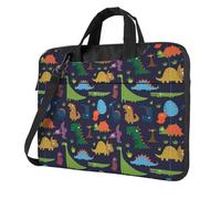 DEXNEL Dinosaur Palm Leaf Print Retro Vintage Laptop Bag Durable Shockproof Computer Briefcase For Work Birthday Gift Idea