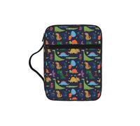 DEXNEL Dinosaur Palm Leaf Printed Bible Storage Organizer, Portable Scripture Carrier, Religious Gift Case for Women