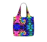 DEXNEL Exotic Tribe Tie Dye Style Print Reusable Shopping Bag Foldable Grocery Tote 25l Polyester Packable Carryall Large Capacity 25l