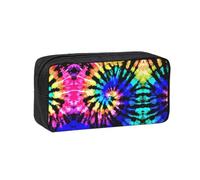DEXNEL Exotic Tribe Tie Dye Style Printed Pencil Case Large Capacity Zip Pouch Durable Polyester Organizer for School Office Travel