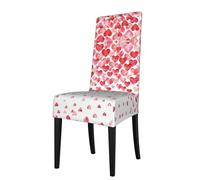 Dexnel Falling Red Hearts Dining Chair Covers, Kitchen Cover, Slipcover, Protectors For Room Stretch Chairs Cover Set Of 1