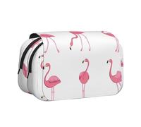Dexnel Flamingos On White Printing Pencil Case for Pencils, Handy Storage Box for Watercolor Pens Or Markers