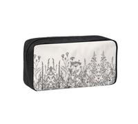 DEXNEL Floral Herbs Botanical Engraving Printed Pencil Case Large Capacity Zip Pouch Durable Polyester Organizer for School Office Travel