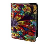 Dexnel Flower Stained Glass Printing 1 Pcs Passport Holder for Travel Women Men,Cute Passport Cover Travel Passports Cover Case