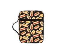 DEXNEL Fun Food Hot Dogs Printed Bible Storage Organizer, Portable Scripture Carrier, Religious Gift Case for Women