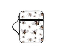 DEXNEL Funny Bees Printed Bible Storage Organizer, Portable Scripture Carrier, Religious Gift Case for Women