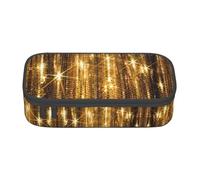 DEXNEL Gold Sequin Sparkle Portable School Pen Bag with Zipper,High Capacity Sturdy Multifunctional Pencil Case for Kids