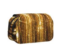 Dexnel Gold Sequin Sparkle Printing Pencil Case for Pencils, Handy Storage Box for Watercolor Pens Or Markers