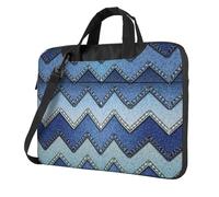 DEXNEL Gradient Blue Denim Print Retro Vintage Laptop Bag Durable Shockproof Computer Briefcase For Work Birthday Gift Idea
