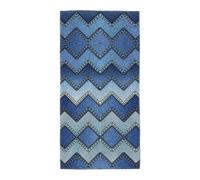 Dexnel Gradient Blue Denim Print Soft Bath Towel Quick Dry Lightweight Long Towel For Gym Camping Outdoor Vacation