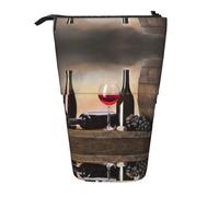 Dexnel Grape Wine Cute Standing Pencil Holder,Telescopic Pouch Pop Up Bag,Stationery Box for Students,Girls,Boys