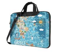 DEXNEL Greece Map Print Retro Vintage Laptop Bag Durable Shockproof Computer Briefcase For Work Birthday Gift Idea