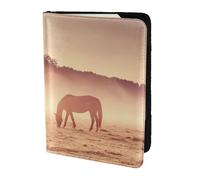 DEXNEL Horses On Pasture at Sundown Printing 1 Pcs Passport Holder for Travel Women Men,Cute Passport Cover Travel Passports Cover Case