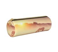 Dexnel Horses On Pasture at Sundown School Pencil Case,Zipper Pens Holder,Elegant Practical Pencils Pouchs for Boys Girls Gift