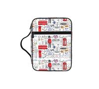 DEXNEL I Love London Printed Bible Storage Organizer, Portable Scripture Carrier, Religious Gift Case for Women
