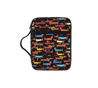 DEXNEL I Love My Dog Dachshunds Printed Bible Storage Organizer, Portable Scripture Carrier, Religious Gift Case for Women