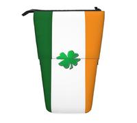 Dexnel Irish Flag Cute Standing Pencil Holder,Telescopic Pouch Pop Up Bag,Stationery Box for Students,Girls,Boys