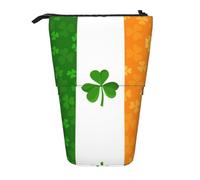 Dexnel Irish Flag Cute Standing Pencil Holder,Telescopic Pouch Pop Up Bag,Stationery Box for Students,Girls,Boys