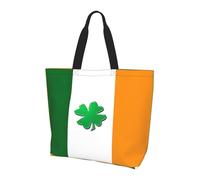DEXNEL Irish Flag Printed Reusable Tote Bag For Women, Large Shopping Shouder Bag Trendy Handbag For Work, School, Shopping