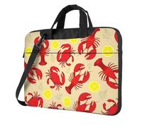 DEXNEL Lobster And Crab Print Retro Vintage Laptop Bag Durable Shockproof Computer Briefcase For Work Birthday Gift Idea