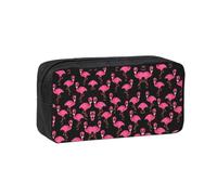 DEXNEL Lovely Pink Flamingos Printed Pencil Case Large Capacity Zip Pouch Durable Polyester Organizer for School Office Travel