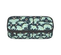 Dexnel Manatee Animals Calf Portable School Pen Bag with Zipper,High Capacity Sturdy Multifunctional Pencil Case for Kids