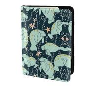 Dexnel Manatee Animals Calf Printing 1 Pcs Passport Holder for Travel Women Men,Cute Passport Cover Travel Passports Cover Case