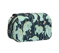 Dexnel Manatee Animals Calf Printing Pencil Case for Pencils, Handy Storage Box for Watercolor Pens Or Markers