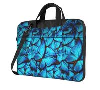 DEXNEL Many Blue Butterfly Print Retro Vintage Laptop Bag Durable Shockproof Computer Briefcase For Work Birthday Gift Idea