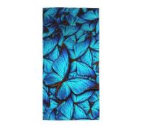 Dexnel Many Blue Butterfly Print Soft Bath Towel Quick Dry Lightweight Long Towel For Gym Camping Outdoor Vacation