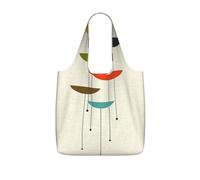 DEXNEL Mid Century Modern Prints Print Reusable Shopping Bag Foldable Grocery Tote 25l Polyester Packable Carryall Large Capacity 25l