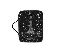 Dexnel Night Paris Eiffel Tower Printed Bible Storage Organizer, Portable Scripture Carrier, Religious Gift Case for Women