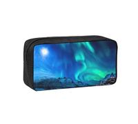 DEXNEL Northern Lights Printed Pencil Case Large Capacity Zip Pouch Durable Polyester Organizer for School Office Travel