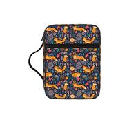 DEXNEL Owl Rabbit Birds Fox Printed Bible Storage Organizer, Portable Scripture Carrier, Religious Gift Case for Women