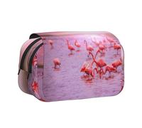 Dexnel Pink Flamingos Printing Pencil Case for Pencils, Handy Storage Box for Watercolor Pens Or Markers