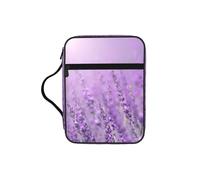 Dexnel Romantic Purple Lavender Printed Bible Storage Organizer, Portable Scripture Carrier, Religious Gift Case for Women