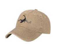 Dexnel Scorpion Printed Washed Denim Baseball Cap, Vintage Cotton Dad Hat with Adjustable Buckle for Adults