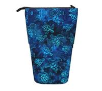 Dexnel Sea Turtle-Blue Cute Standing Pencil Holder,Telescopic Pouch Pop Up Bag,Stationery Box for Students,Girls,Boys