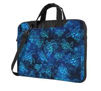 DEXNEL Sea Turtle-Blue Print Retro Vintage Laptop Bag Durable Shockproof Computer Briefcase For Work Birthday Gift Idea