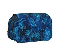 DEXNEL Sea Turtle-Blue Printing Pencil Case for Pencils, Handy Storage Box for Watercolor Pens Or Markers