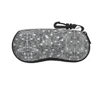 Dexnel Silver Sequin Sparkle Pattern Printing Summer Sunglasses Soft Case Ultra Light Neoprene Zipper Eyeglass Case With Belt Clip For Adult