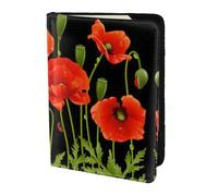 Dexnel Spring Red Flowers Printing 1 Pcs Passport Holder for Travel Women Men,Cute Passport Cover Travel Passports Cover Case